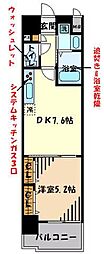 マイスト立川 8階1DKの間取り