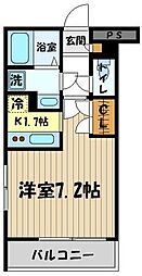 ル・ボワ武蔵境 2階1Kの間取り