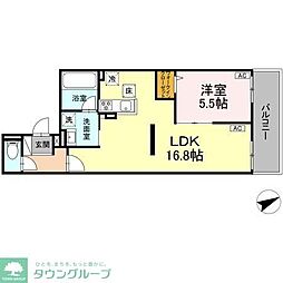 D-residence稲城 1階1LDKの間取り