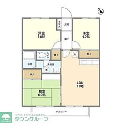 セントラルパディ 3階3LDKの間取り