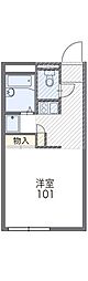 レオパレスヴィルヌーブ 1階1Kの間取り