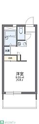 レオパレスヴィルヌーブ 2階1Kの間取り