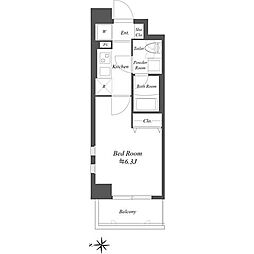 カリーノ西国分寺 5階1Kの間取り