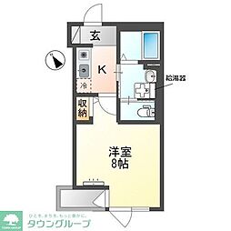 ラヴァリエ 4階1Kの間取り