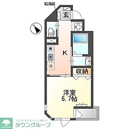 ラヴァリエ 3階1Kの間取り