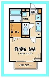 メゾンドアブリコ 2階1Kの間取り