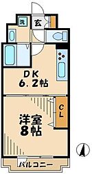 京王相模原線 京王多摩センター駅 徒歩3分の賃貸マンション 7階1DKの間取り
