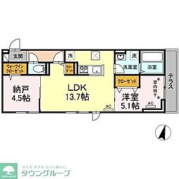 D-room・K 1SLDKの間取図画像