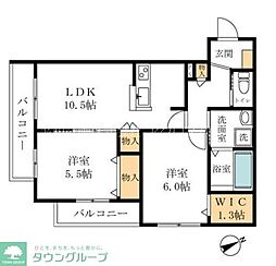 KINEYA 2LDKの間取図画像
