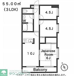 サンテーズ2 3LDKの間取図画像