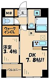 センチュリーコート 1DKの間取図画像