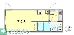 ソラ西国立 1Kの間取図画像