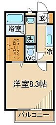 ウェルコート 1Kの間取図画像