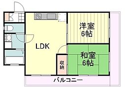 ロベリアくにたち 2LDKの間取図画像