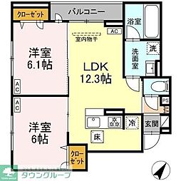 ディールーム豊田 2LDKの間取図画像