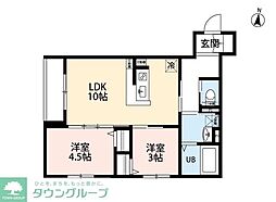 robot home 西国立 2LDKの間取図画像