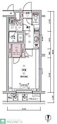 ARCOBALENO BUBAIGAWARA 1Kの間取図画像