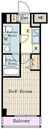 MAINSTAGE立川4 1Kの間取図画像