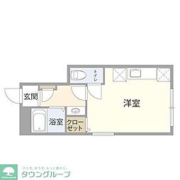 バーミープレイス立川2 ワンルームの間取図画像