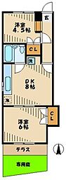 エスポワールタグチ1986 2DKの間取図画像