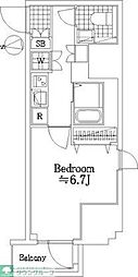 スパシエ八王子クレストタワー 1Kの間取図画像