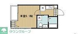 稲城市押立アパート 1Kの間取図画像