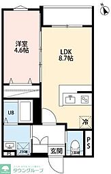 robot home 中河原II(ロボットホームナカガワラツー) 1LDKの間取図画像
