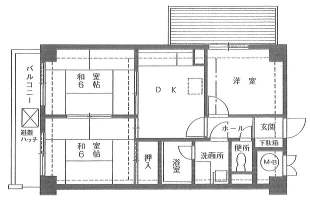 シティマンション南福岡(3DK) 5階の間取り