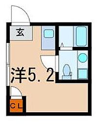 JR山手線 駒込駅 徒歩9分の賃貸マンション 1階ワンルームの間取り