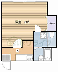 東京メトロ南北線 西ケ原駅 徒歩8分の賃貸アパート 1階ワンルームの間取り