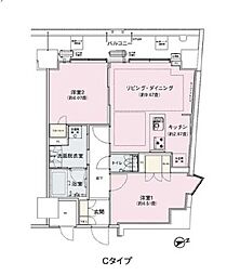 JR山手線 駒込駅 徒歩6分の賃貸マンション 8階2LDKの間取り