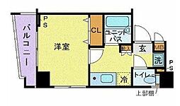 東京メトロ丸ノ内線 池袋駅 徒歩8分の賃貸マンション 2階1Kの間取り