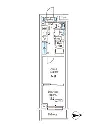 西武有楽町線 新桜台駅 徒歩6分の賃貸マンション 1階1DKの間取り