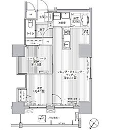 JR山手線 西日暮里駅 徒歩3分の賃貸マンション 11階1SLDKの間取り