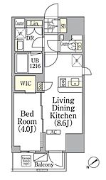 東京メトロ有楽町線 東池袋駅 徒歩3分の賃貸マンション 10階1LDKの間取り