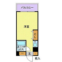 都営三田線 板橋本町駅 徒歩5分の賃貸マンション 4階ワンルームの間取り