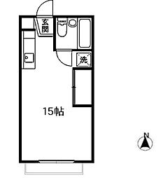 東京メトロ南北線 西ケ原駅 徒歩2分の賃貸マンション 1階ワンルームの間取り