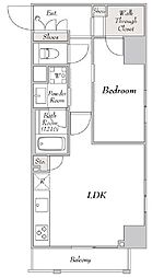 JR山手線 駒込駅 徒歩8分の賃貸マンション 4階1LDKの間取り