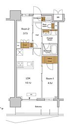 JR京浜東北・根岸線 東十条駅 徒歩5分の賃貸マンション 9階2LDKの間取り