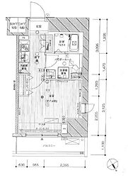 JR東北本線 尾久駅 徒歩8分の賃貸マンション 2階1Kの間取り