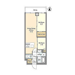西武池袋線 中村橋駅 徒歩7分の賃貸マンション 1階2LDKの間取り