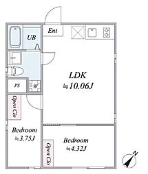JR山手線 巣鴨駅 徒歩7分の賃貸マンション 3階2LDKの間取り
