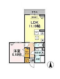 西武新宿線 都立家政駅 徒歩7分の賃貸アパート 1階1LKの間取り