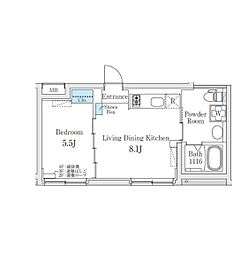 Fika池袋 2階1LDKの間取り