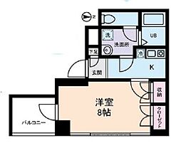 JR山手線 西日暮里駅 徒歩3分の賃貸マンション 9階1Kの間取り