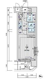 JR埼京線 板橋駅 徒歩3分の賃貸マンション 6階1Kの間取り