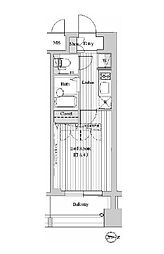 西武有楽町線 練馬駅 徒歩4分の賃貸マンション 8階1Kの間取り