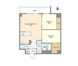グランカーサ尾久 2LDKの間取図画像