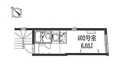JR山手線 大塚駅 徒歩6分の賃貸マンション 4階ワンルームの間取り