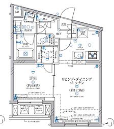 都営大江戸線 新江古田駅 徒歩12分の賃貸マンション 2階1LDKの間取り
